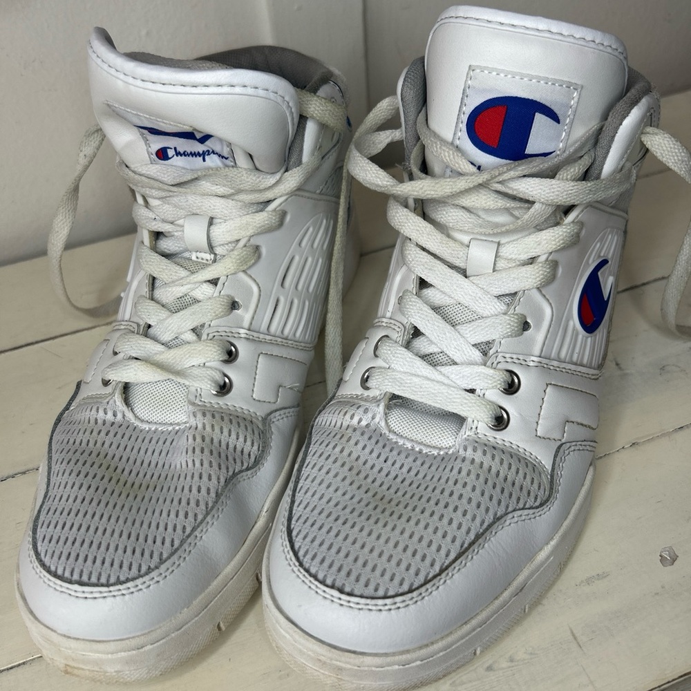 CHAMPION MEN'S CPS10300M 3 ON 3J640-1020 NAN'AN WHITE HIGH TOP SNEAKERS US 9.5